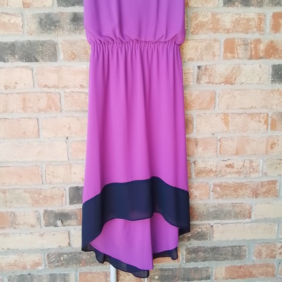 Jessica Simpson Sleeveless Dress Size 6 Fuchsia w/ High Low Hem Criss Cross Back - Picture 10 of 16
